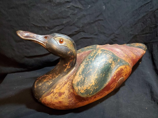 Large Solid Wooden carved Duck