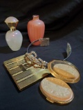 vintage Ladies collection including Vintage Germaine Monteil Compact, Cigarette case, tiara
