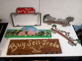 (5) SIGNS: WOOD, METAL, VINTAGE, FORD, PALM BEACH AND MIAMI BEACH