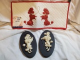 Oodles of poodles! Vintage toaster oven cover and ceramic wall hangings