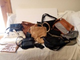 HUGE GROUP OF VINTAGE 80s and 90s LADIES' Handbags, Clutches, Cases