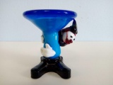 VINTAGE ART GLASS CLOWN PEDESTAL