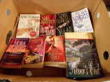 BOX LOT OF BOOKS INCLUDING LOTS OF NORA ROBERTS ROMANCE, COOKING