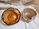 (2) Mid century, MCM ashtrays including Amber cigar, and Murano style hand blown