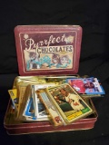 Tin of various baseball cards, vintage and Newer