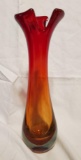MURANO red fade vase, handblown