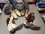 (3) pair Cowboy boots including cowhide, snakeskin,