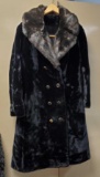 Dubrowsky & Joseph BORGAZIA USA Faux Plush Fur Jacket LONG COAT Black