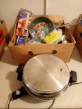 LARGE KITCHEN AND GRILLING LOT INCLUDING KINGSFORD KIT WITH CHARCOAL, PRESSURE COOKER ALSO