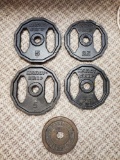 (5) weight plates Including MARCY GRIP and Healthways Hollywood