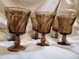 Set of 6 Fostoria JAMESTOWN BROWN 8 oz Water Goblets