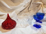 Red,White, And Blue glass including SHANNON and cobalt blue
