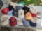 Large grouping of ball hats, mostly golf - pebble beach, Torrey pines, Tierra del Sol, US Open