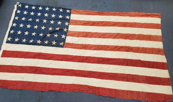 Pre 1960 - 4ft. 4 in. x 7ft. 6 in. Very Old 48 STAR - Stars and Stripes Flag!!