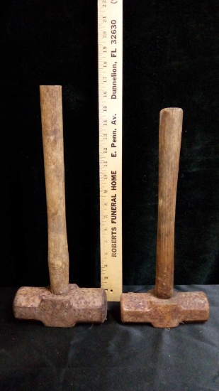 PAIR OF VINTAGE SLEDGEHAMMERS