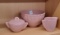 Vintage Boonton Melamine set - lidded sugar, creamer, bowl