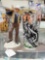 Cowboys including John Wayne figurine and vintage glass Tumbler