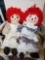 Large Raggedy Ann and Andy dolls with outfits