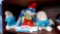 TRIO OF VINTAGE SMURF PLUSHIES/BEAN BAGS, HUG A SMURF