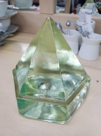 Large Light Green Maritime Ship Deck Glass Prism Pyramid Nautical