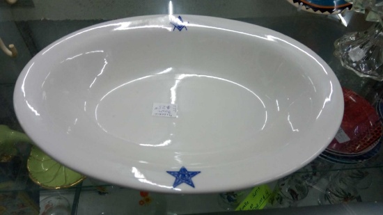 12" Oval Masonic bowl, Sterling vitrified China
