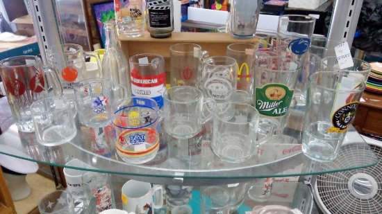 GREAT GROUP OF SPORTS AND BEER MUGS AND GLASSES, MCDONALD'S OLYMPICS, CHRISTMAS, RAVENS, BOCK BEER