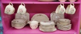 Large set vintage Sienna Ware, the Crescent China company