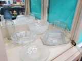 Vintage Lovely and delicate glass- including baby bottle, faceted, edged, pressed