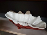 Vintage Haeger large clam shell dish, ceramic