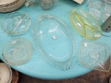 (5) glass platter and serving dishes