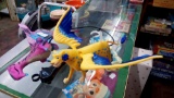 PAIR OF FANTASY FIGURES INCLUDING AVATAR DRAGON PUPPET (WORKING) AND SKYLAR WINGED LEOPARD FIGURE