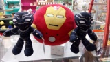 PAIR OF MARVEL BLACK PANTHER FLEXORS PLUSHES PLUS TY IRON MAN PLUSH SPHERE