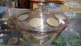 GEORGES BRIARD FIRE KING MEDALLION CASSEROLE WITH LID