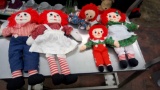 (5) VINTAGE AND CONTEMPORARY RAGGEDY ANN'S, INCLUDING APPLAUSE BABY