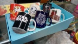 SIX VINTAGE CUPS INCLUDING KELLOGG'S TIGER, STAR WARS, ROUTE 66, ER, DALLAS COWBOYS