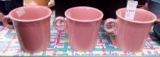 (3) VINTAGE PINK FIESTA DINNERWARE MUGS