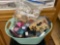 BIN OF CRAFTING STAMPS AND STAMP INK PADS STENCILS