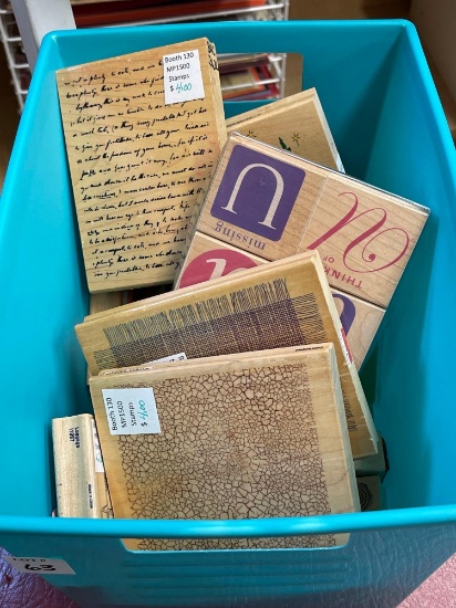 BIN OF CRAFT STAMPS