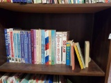 Book shelf grouping including VINTAGE DOLL DIRECTORY, DOLL VALUES, ROYAL DOULTON,