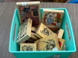 BIN OF CRAFTING STAMPS - THANKSGIVING - HALLOWEEN - FLORALS