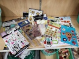 Bin of New packaged SCRAPBOOK stickers including dimensional, bows, and metal