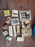 Bin of mostly new Rubber stamps