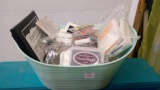 BASKETS OF STAMPS AND STAMP PADS,