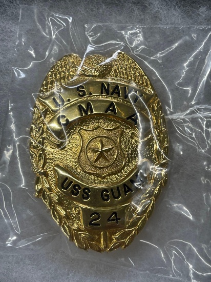 VINTAGE BADGE/U.S. NAVY CMAA - USS GUAM 24