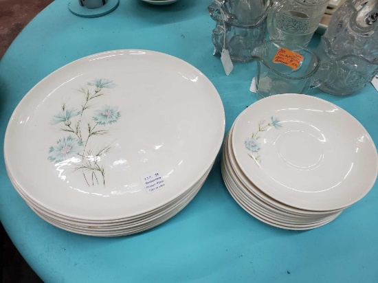 Vintage mid century EVER YOURS plates and saucers, Bouttonniere