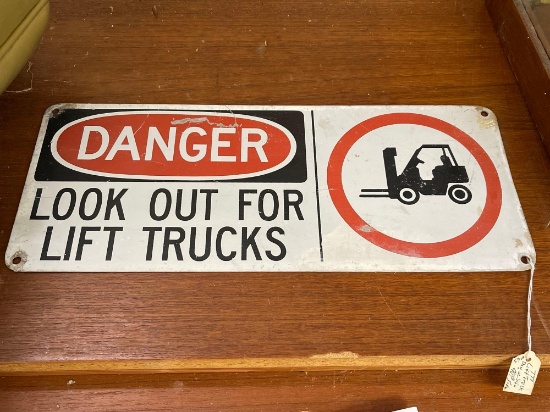 METAL SIGN - DANGER LOOK OUT FOR LIFT TRUCKS