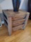 Rustic Wood SIDE TABLE Pop-Up top storage with Magazine holder slots