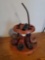 Day of the Week round Wooden Tobacco Pipe stand with pipes
