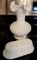 vintage FENTON Hobnail Milk Glass vase, and covered butter dish