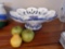 Beautiful BLUE AND WHITE ceramic Centerpiece Compote pedestal fruit bowl